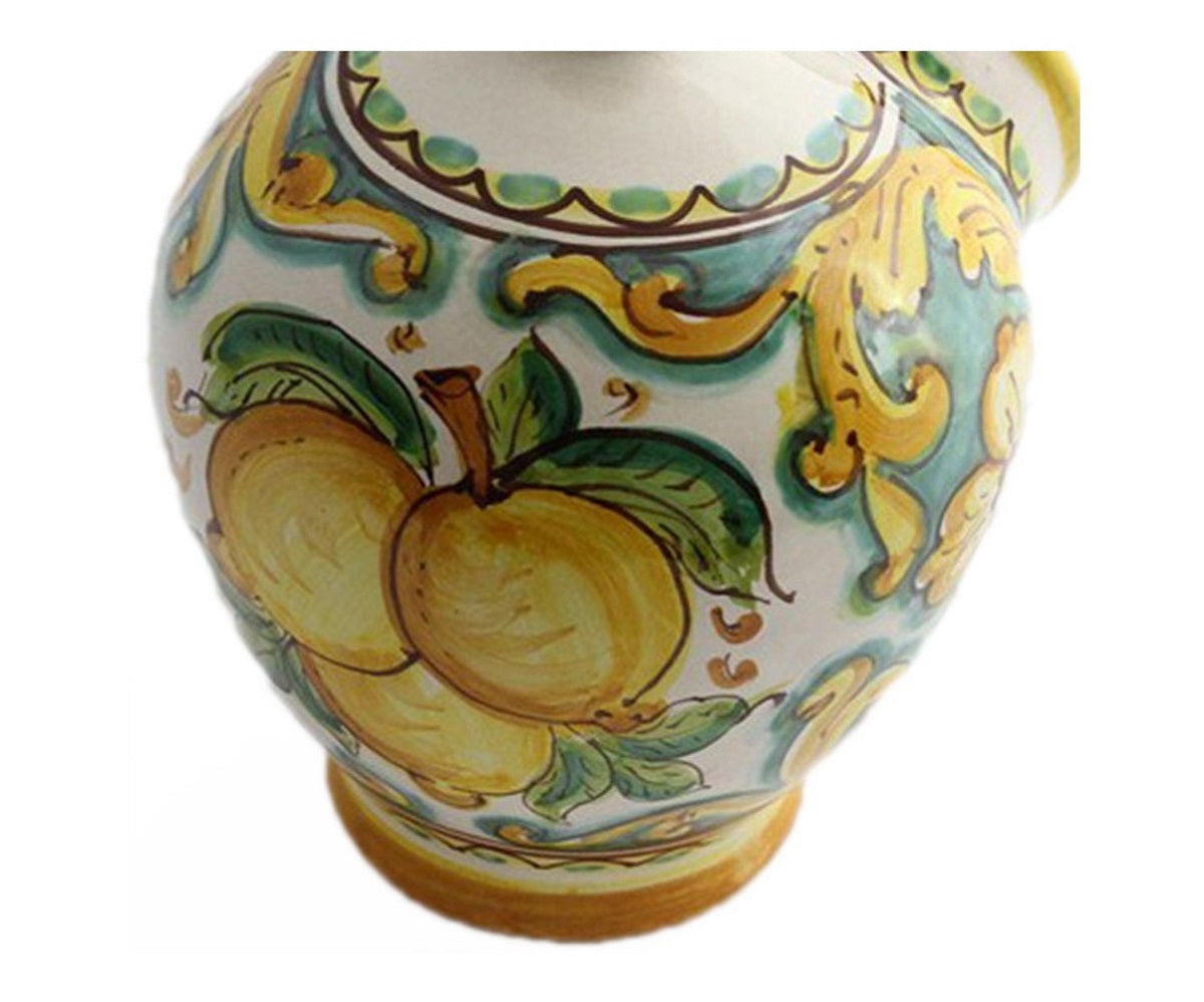 Saliera in ceramica decorata a mano da ceramisti siciliani limoni art 15